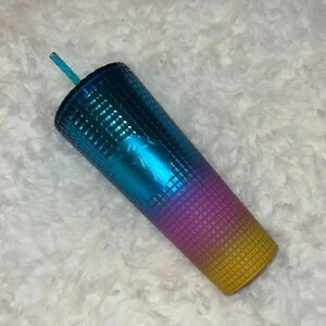 Starbucks x  Tim Singleton‎ Pride Rainbow Grid Studded Cup Tumbler 24oz 2023